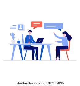 Employment vector illustration concept with characters. Modern flat style for landing page, mobile app, poster, flyer, template, web banner, infographics, hero images.