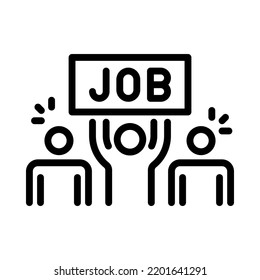 Employment want job icon. Outline style. Vector. Isolate on white background.