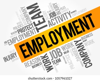 Employment word cloud collage, business concept background