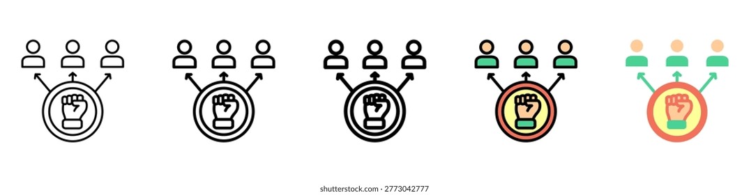 Empomerment Icon With Differences and Colors Style Illustration