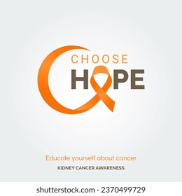 Empower Hope Kidney Cancer Awareness Vector Background