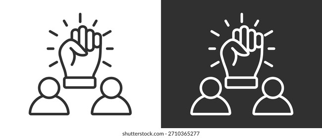 Empower Icon Set Vector Collection Isolated In Black And White
