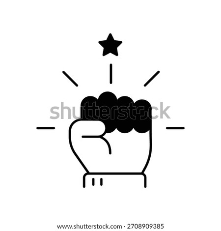 Empower icon with white background vector stock illustration