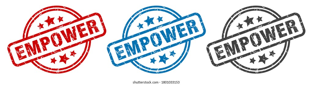 empower round grunge vintage sign. empower stamp