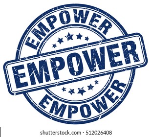 empower stamp.  blue round empower grunge vintage stamp. empower