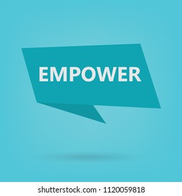 empower word on sticker- vector illustration