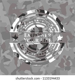 Empower Your Life grey camo emblem