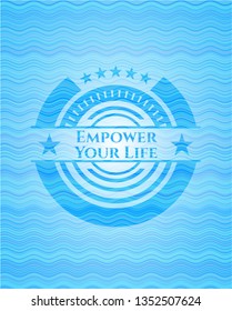 Empower Your Life sky blue water badge.