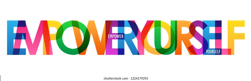 EMPOWER YOURSELF colorful letters banner