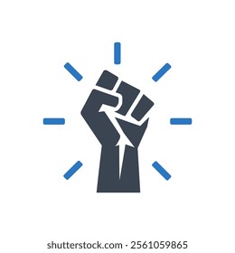 Empowered Action Strength Symbol Icon On White Background