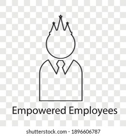 Empowered employees line concept on transparency background. Creative idea design for template, brochure or presentation.