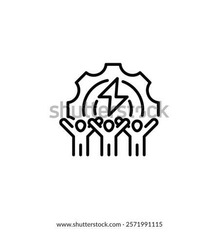 Empowered Team line icon. Universal creative premium symbol. Vector sign icon logo template. Vector illustration