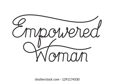 empowered woman label isolated icon