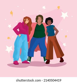 empowered women card with stars
