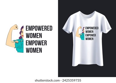 Empowered Women Empower Women, Strong Women, Retro Shirt Design, Inspirational Quote, Digital Cut Files For Cricut and Silhouette