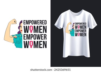 Empowered Women Empower Women, Strong Women, Retro Shirt Design, Inspirational Quote, Digital Cut Files For Cricut and Silhouette