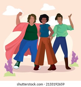 empowered women poster over pink