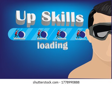 Empowering abilities and skills from learning various technologies. Vector illustration 