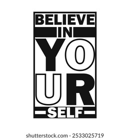 Empowering 'Believe in Yourself' Stoke Vector Image for Inspirational Designs