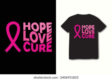 Empoderamiento de la camiseta de sensibilización sobre el cáncer de mama con mensaje inspirador, diseño de camisetas tipográficas