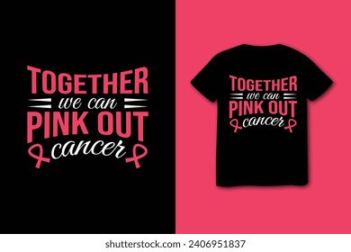 Empoderamiento de la camiseta de sensibilización sobre el cáncer de mama con mensaje inspirador, diseño de camisetas tipográficas