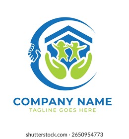 Empowering Children Logo Design for a Caring Home with Supportive Community and Bright Future, Suitable for Charities and Childcare