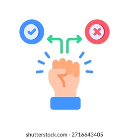 Ilustración vectorial plana de iconos de opciones empoderadoras