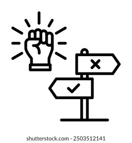 Ilustración vectorial de la línea de iconos de Empowering Choices