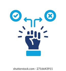 Icono de opciones de empoderamiento Ilustración vectorial mixta