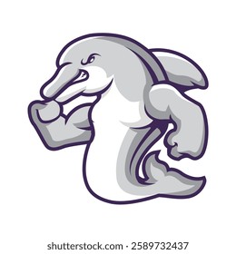 Empowering Dolphin Mascot Design for Strength