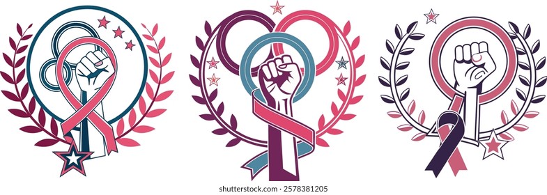 Empowering Femme Sign Icon Symbolizing Feminism Womens Rights and Gender Equality Struggle