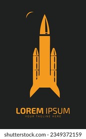 Empowering Growth Rocket Silhouette Logo Vector Conveys Ambition and Discovery.