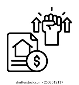 Empowering Loans icon line vector illustration
