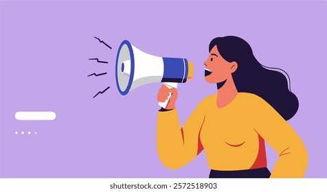 Empowering Megaphone Illustration for Branding, Advocacy Campaigns, Marketing, Social Awareness, Educational Materials, and Advertisements