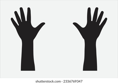 Empowering Unity, Diverse Silhouettes of Hands Raised in Agreement