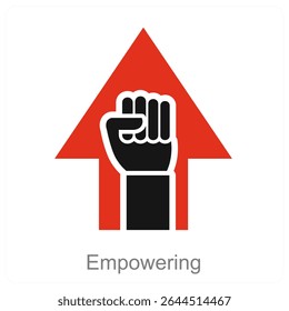 Empowering vector icon concept design
