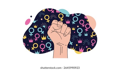 Empoderar mulheres lutam por seus direitos e liberdades