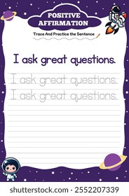 Empowering Young Minds: Positive Affirmations worksheets for Kids