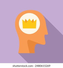 Empowering your ambition, the crowned mind thinking big towards success. Motivation. And achievement a modern. Stylish vector illustration with a purple. Orange. And yellow color scheme