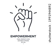 Empowerment concept editable stroke outline icon isolated on white background flat vector illustration. Pixel perfect. 64 x 64.