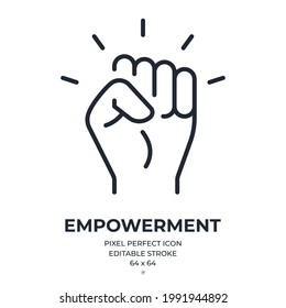 Empowerment concept editable stroke outline icon isolated on white background flat vector illustration. Pixel perfect. 64 x 64. - Shutterstock ID 1991944892