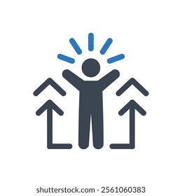 Empowerment Growth Icon On White Background