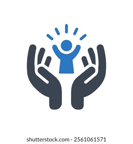 Empowerment Hands Icon On White Background