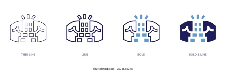Empowerment icon in 4 different styles. Thin Line, Line, Bold, and Bold Line. Duotone style. Editable stroke.