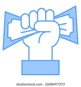 Empowerment icon Lineal Blue style.