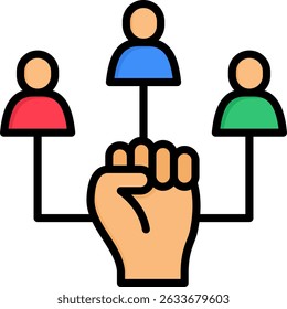 Empowerment Icon Lineal Color Vector Illustration