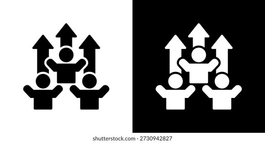 Empowerment Icon Set. Clean Solid Design With Light And Dark Versions For Versatile Use
