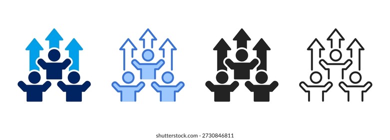 Ícone de Empoderamento Definir Coleção de Estilos Diferentes.