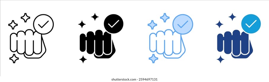 Empowerment Icon Set Multiple Style Collection