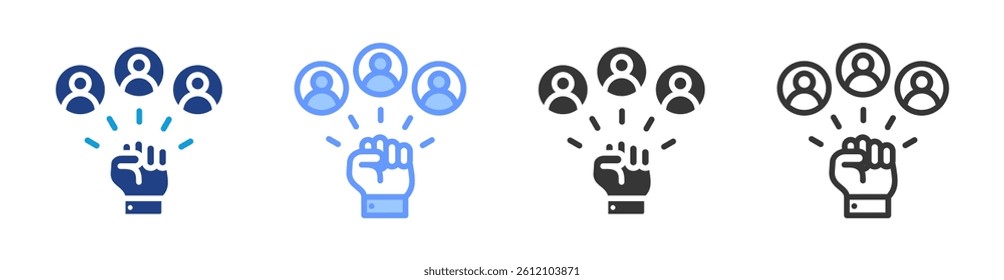 Empowerment icon set multiple style collection